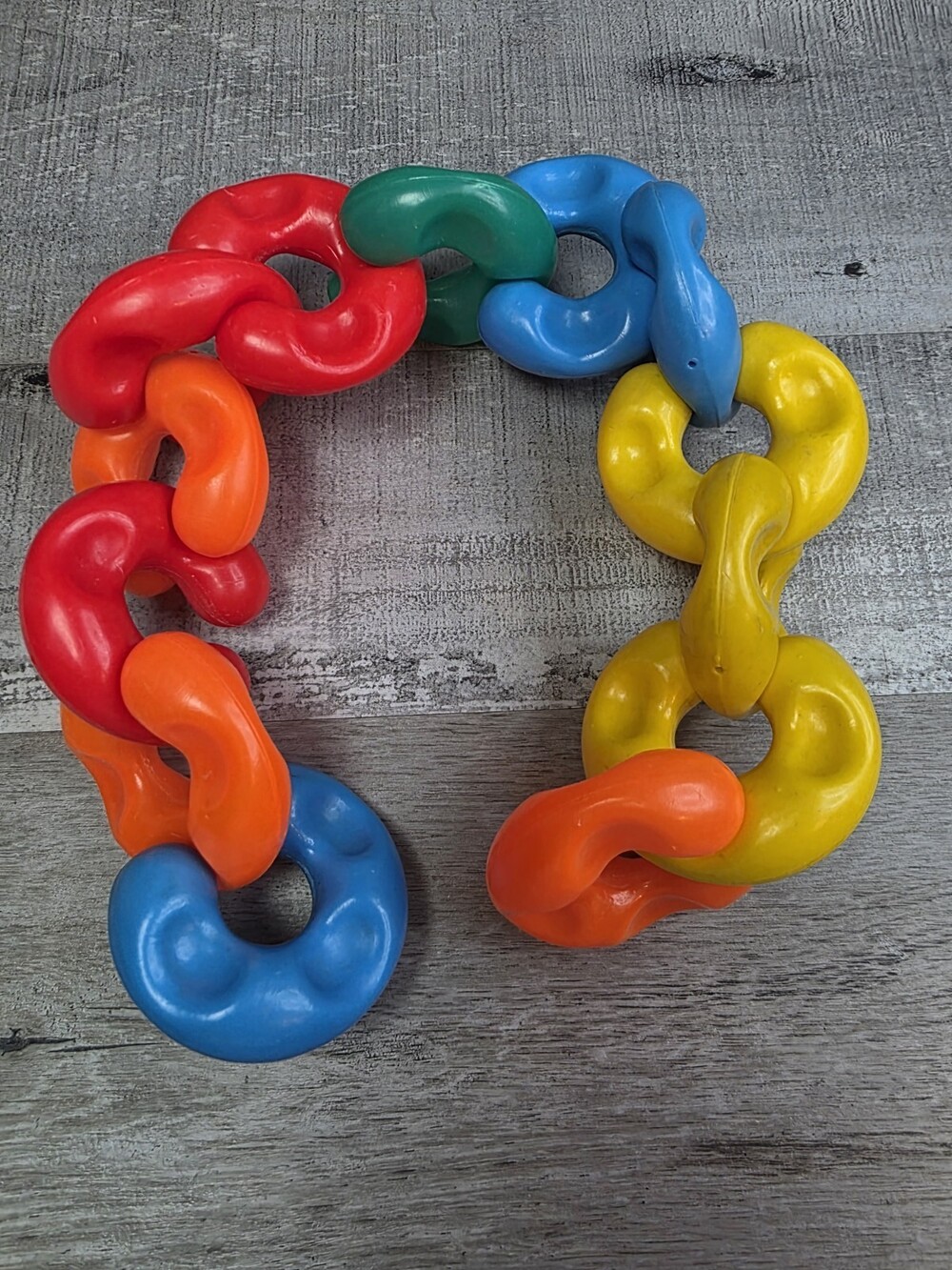 Playskool Baby Plastic Kiddie Links Toy Chain 13 Pieces Vintage 1979 Chain g62